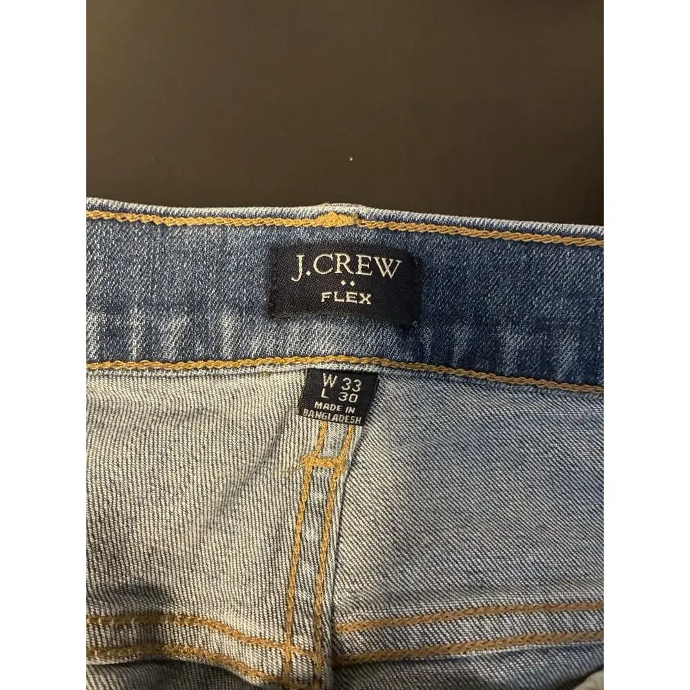J Crew Flex Straight Fit Men's Jeans W33 L30 Medium Wash Stretch Denim $128 - Picture 3 of 7